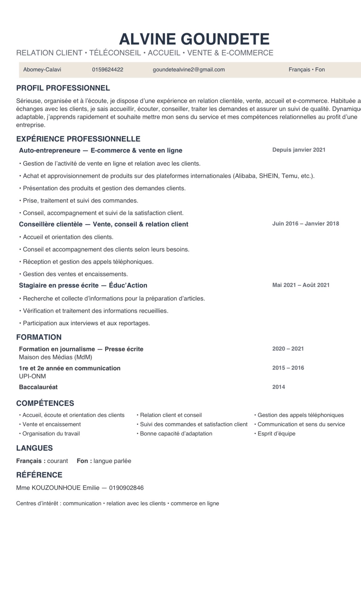 Chargé de clientèle / Relation client / Téléconseil, Télévente / Accueil
