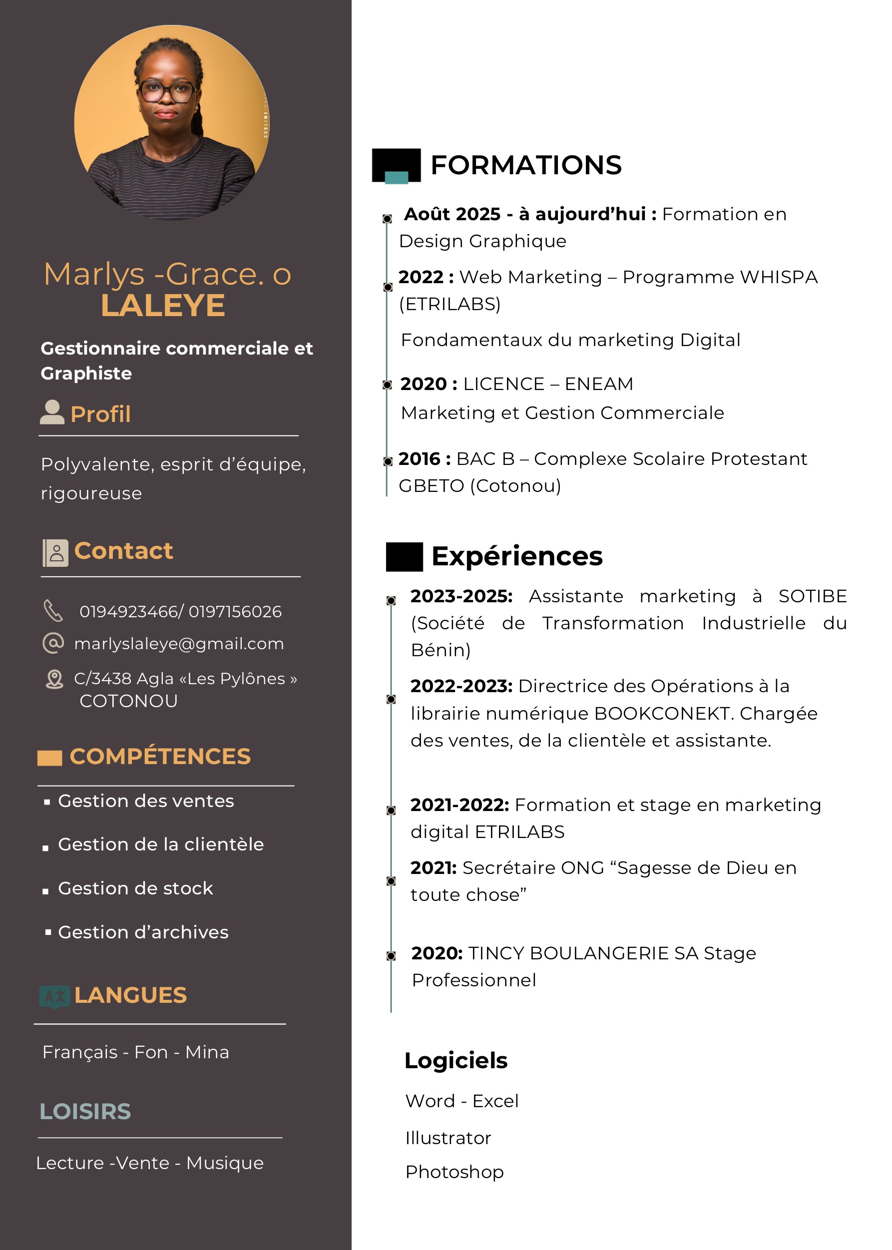 Commerciale, Assistante marketing, Graphiste