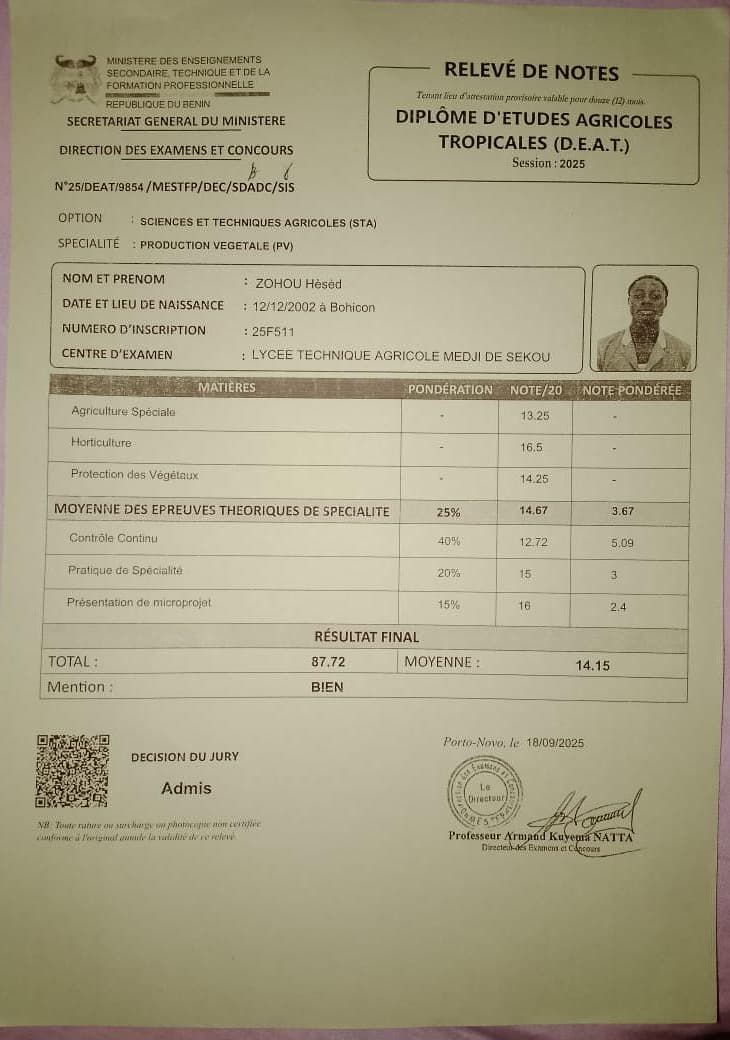 Technicien agricole